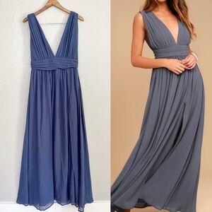NWOT Heavenly Hues Denim Blue Maxi Dress